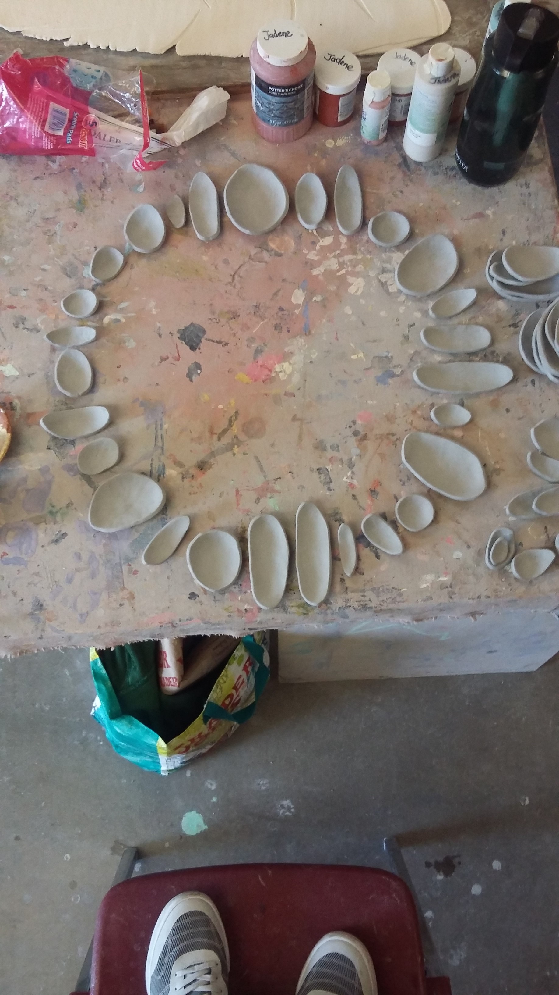 Image: studio process of designing and constructing my ceramic wall asembly.